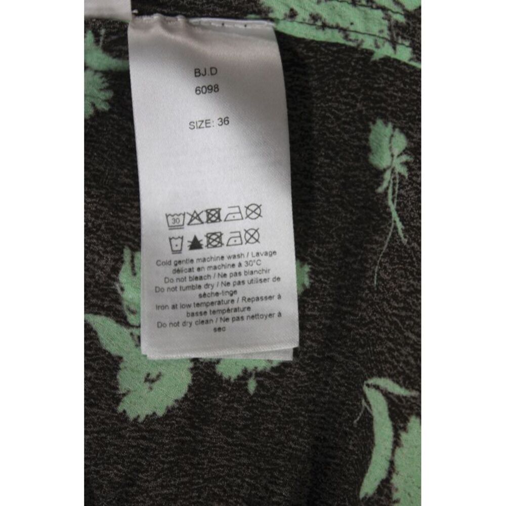 Ganni Womens Floral Pajama Set Brown Collared Long Sleeve Size 34 - Picture 8 of 9